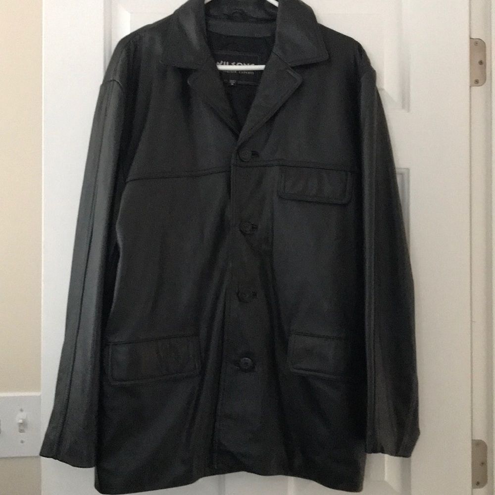 Wilson’s Men’s Black Leather Coat